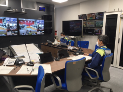 訓練の様子(鳥取県庁災害対策本部でのTV会議)