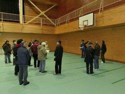 避難先施設視察の様子