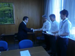 島根県防災部　島田次長に文書回答
