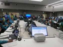 免震重要棟での指揮命令訓練