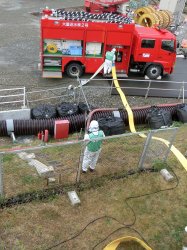 大量送水車による代替注水訓練(1)